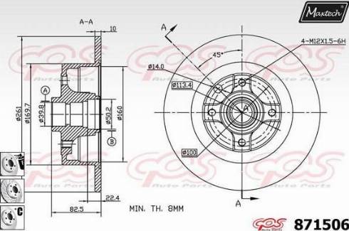 Maxtech 871506.6880 - Kočioni disk www.molydon.hr