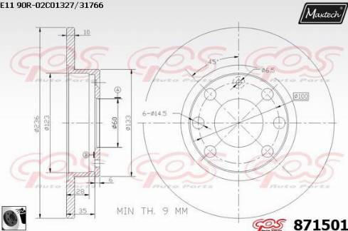 Maxtech 871501.0060 - Kočioni disk www.molydon.hr