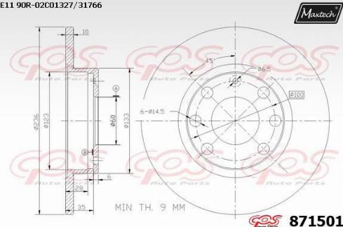 Maxtech 871501.0000 - Kočioni disk www.molydon.hr