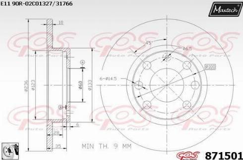 Maxtech 871501.0080 - Kočioni disk www.molydon.hr