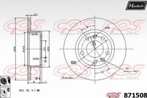 Maxtech 871508.6060 - Kočioni disk www.molydon.hr