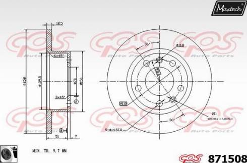 Maxtech 871508.0060 - Kočioni disk www.molydon.hr