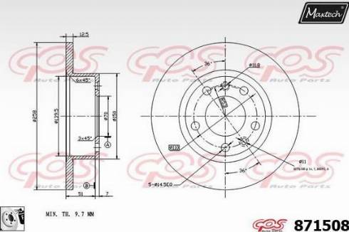 Maxtech 871508.0080 - Kočioni disk www.molydon.hr