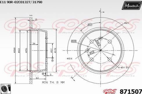 Maxtech 871507.0060 - Kočioni disk www.molydon.hr