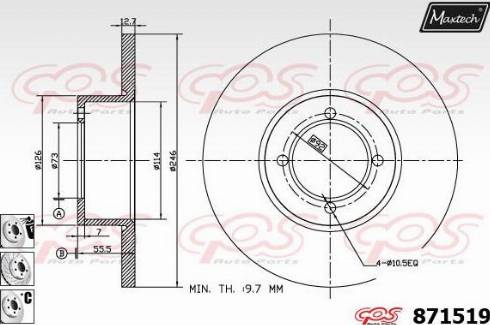 Maxtech 871519.6980 - Kočioni disk www.molydon.hr