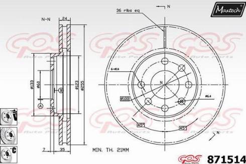 Maxtech 871514.6980 - Kočioni disk www.molydon.hr