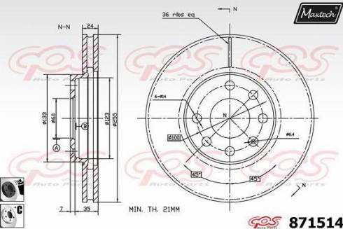 Maxtech 871514.6060 - Kočioni disk www.molydon.hr