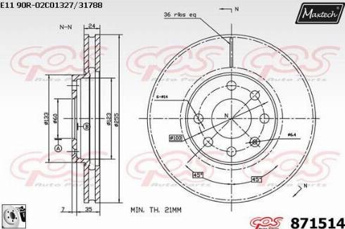 Maxtech 871514.0080 - Kočioni disk www.molydon.hr