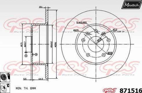 Maxtech 871516.6060 - Kočioni disk www.molydon.hr