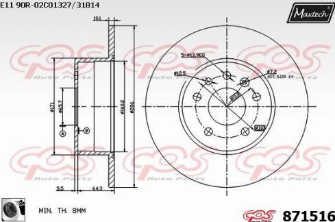 Maxtech 871516.0060 - Kočioni disk www.molydon.hr