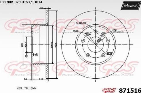 Maxtech 871516.0000 - Kočioni disk www.molydon.hr