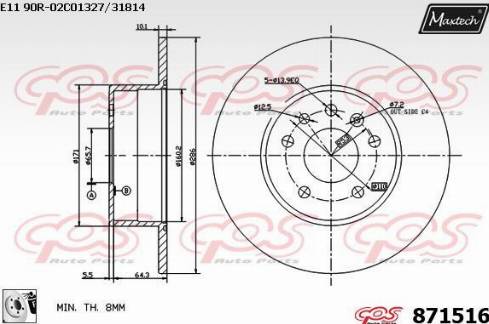 Maxtech 871516.0080 - Kočioni disk www.molydon.hr