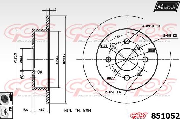 Maxtech 871516 - Kočioni disk www.molydon.hr