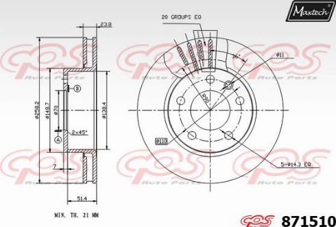 Maxtech 871510.0000 - Kočioni disk www.molydon.hr