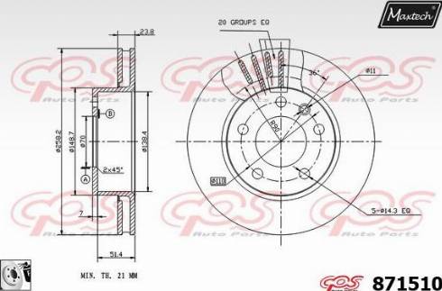 Maxtech 871510.0080 - Kočioni disk www.molydon.hr