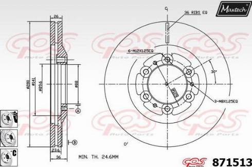 Maxtech 871513.6980 - Kočioni disk www.molydon.hr