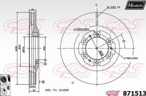 Maxtech 871513.6060 - Kočioni disk www.molydon.hr