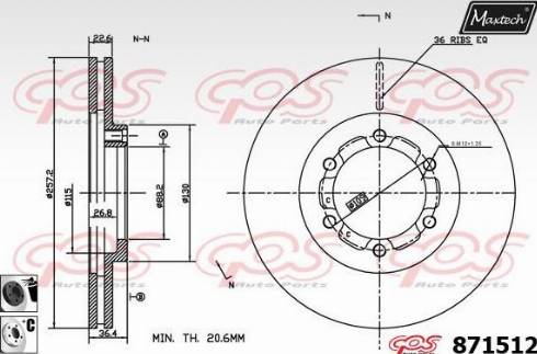 Maxtech 871512.6060 - Kočioni disk www.molydon.hr