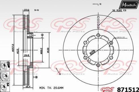 Maxtech 871512.6880 - Kočioni disk www.molydon.hr