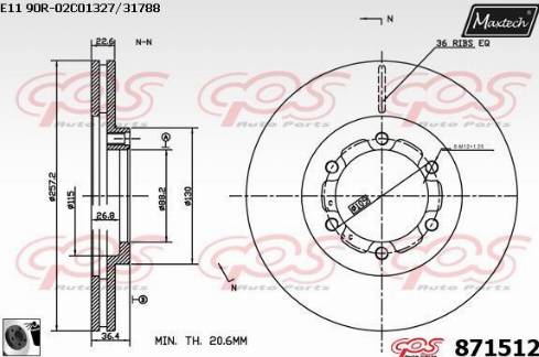 Maxtech 871512.0060 - Kočioni disk www.molydon.hr