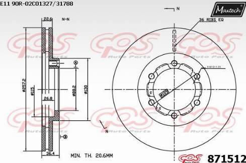 Maxtech 871512.0000 - Kočioni disk www.molydon.hr