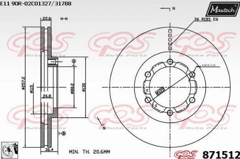 Maxtech 871512.0080 - Kočioni disk www.molydon.hr