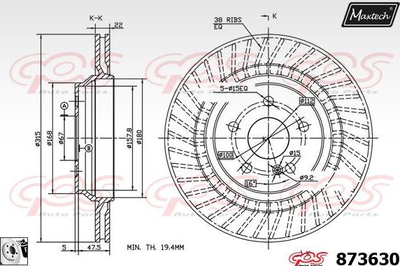 Maxtech 871512 - Kočioni disk www.molydon.hr