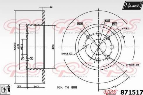 Maxtech 871517.0080 - Kočioni disk www.molydon.hr