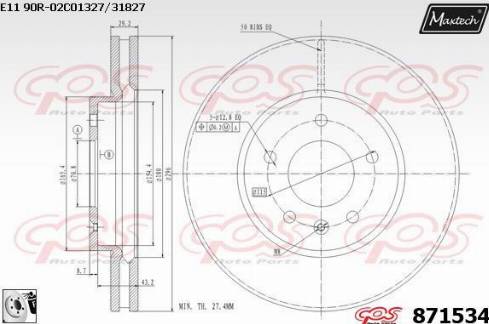 Maxtech 871534.0080 - Kočioni disk www.molydon.hr