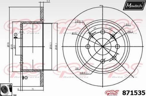 Maxtech 871535.0060 - Kočioni disk www.molydon.hr