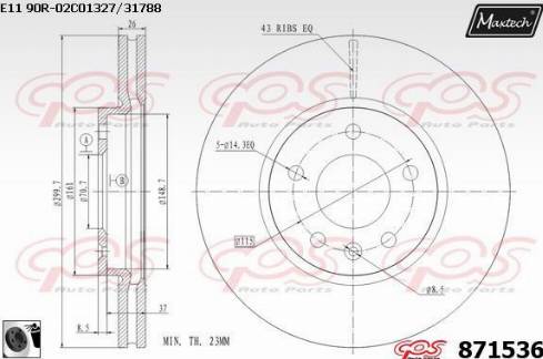 Maxtech 871536.0060 - Kočioni disk www.molydon.hr