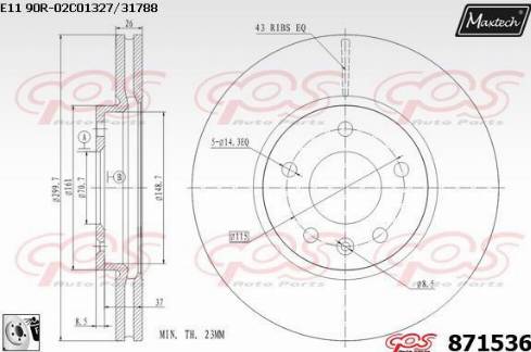 Maxtech 871536.0080 - Kočioni disk www.molydon.hr