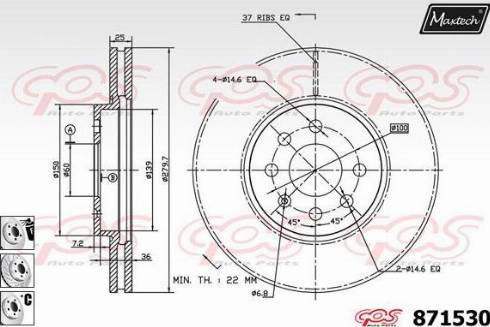 Maxtech 871530.6980 - Kočioni disk www.molydon.hr