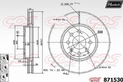 Maxtech 871530.6880 - Kočioni disk www.molydon.hr