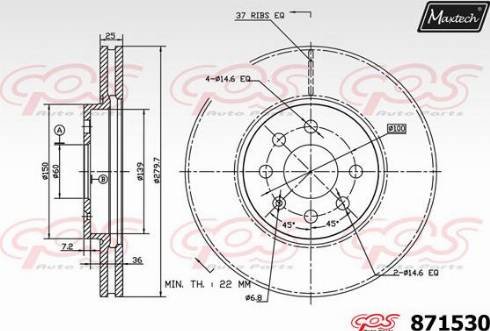 Maxtech 871530.0000 - Kočioni disk www.molydon.hr