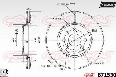 Maxtech 871530.0080 - Kočioni disk www.molydon.hr