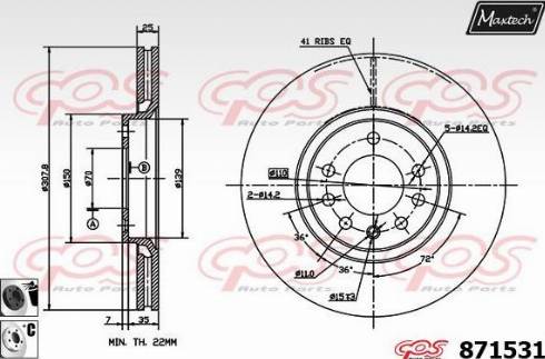 Maxtech 871531.6060 - Kočioni disk www.molydon.hr