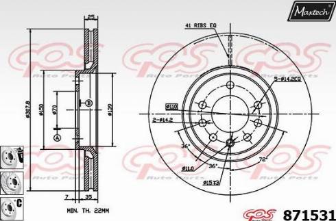 Maxtech 871531.6880 - Kočioni disk www.molydon.hr