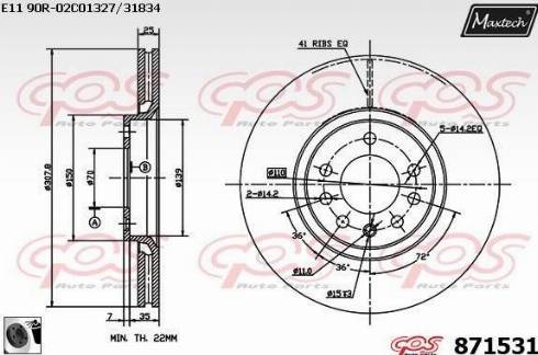 Maxtech 871531.0060 - Kočioni disk www.molydon.hr