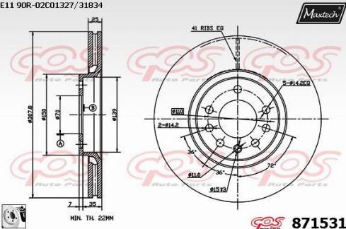 Maxtech 871531.0080 - Kočioni disk www.molydon.hr