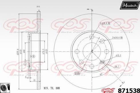 Maxtech 871538.0060 - Kočioni disk www.molydon.hr