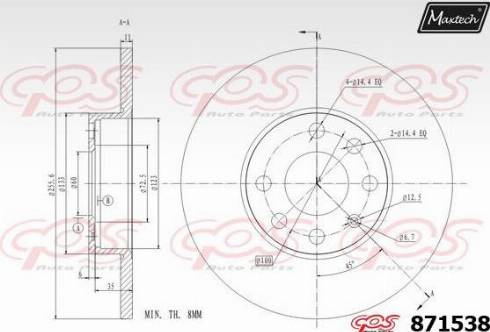 Maxtech 871538.0000 - Kočioni disk www.molydon.hr