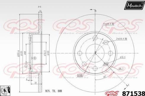 Maxtech 871538.0080 - Kočioni disk www.molydon.hr