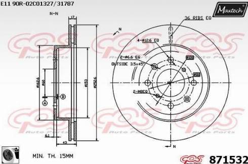 Maxtech 871532.0060 - Kočioni disk www.molydon.hr