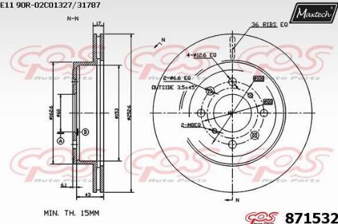 Maxtech 871532.0000 - Kočioni disk www.molydon.hr