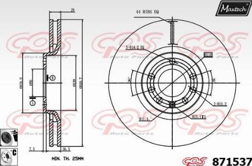 Maxtech 871537.6060 - Kočioni disk www.molydon.hr