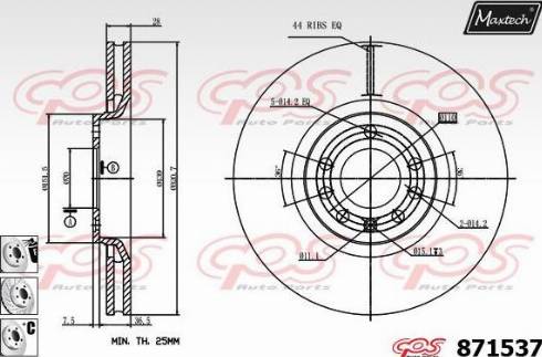 Maxtech 871537.6880 - Kočioni disk www.molydon.hr