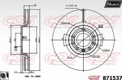 Maxtech 871537.0060 - Kočioni disk www.molydon.hr