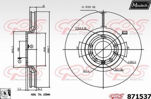 Maxtech 871537.0080 - Kočioni disk www.molydon.hr