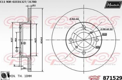 Maxtech 871529.0060 - Kočioni disk www.molydon.hr